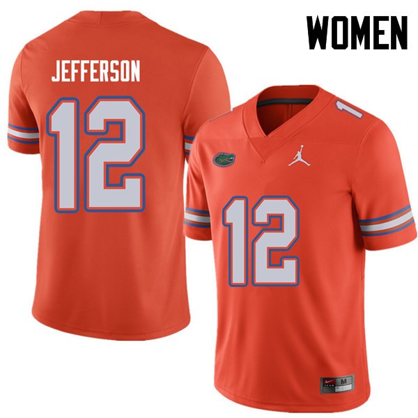 Jordan Brand Women #12 Van Jefferson Florida Gators College Football Jersey Orange
